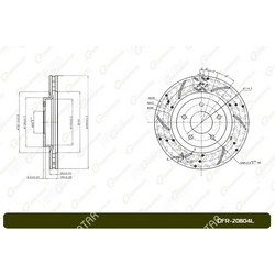 G-BRAKE Диск тормозной перфорированный вентилируемый g-brake левый
