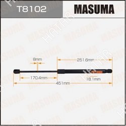 MASUMA Упор газовый багажника masuma, l= 451mm 1/40