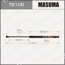 MASUMA Упор газовый багажника masuma, l=517mm 1/40