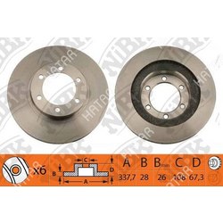 NIBK Диск тормозной toyota land cruiser prado j120 2.7-4.0 02- передний