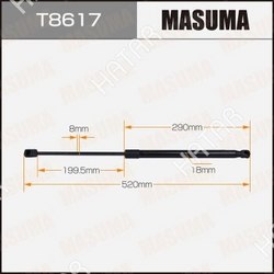 MASUMA Упор газовый багажника masuma, l=520mm 1/40