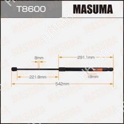 MASUMA Упор газовый багажника masuma, l=542mm 1/40