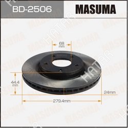MASUMA Диск тормозной masuma front juke, sentra / f15e, b17r уп.2
