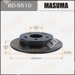 MASUMA Диск тормозной masuma, rear honda civic / fk уп.2