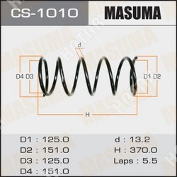 MASUMA Пружина подвески masuma front caldina/ ct196, ct198