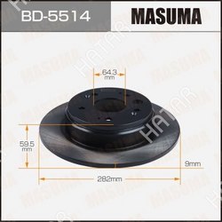 MASUMA Диск тормозной masuma rear cr-v, stream / rd5, rn8 уп.2
