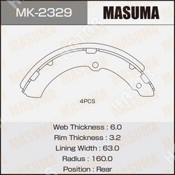 MASUMA Колодки барабанные masuma r-1071  1/4