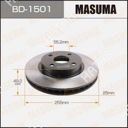 MASUMA Диск тормозной masuma front corolla/ zze122 уп.2