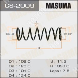 MASUMA Пружина подвески masuma rear wingroad/ wfy11