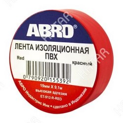 ABRO Изолента abro 19мм*9м, красная 1/500