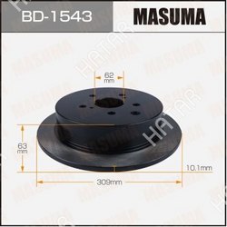 MASUMA Диск тормозной masuma, rear toyota highlander / gsu50l, asu50l 13-