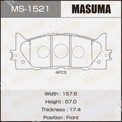 MASUMA Колодки дисковые masuma, an-734k, np1015, p83117 front 1/8