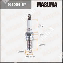 MASUMA Свеча зажигания masuma iridium+platinum izkr7b