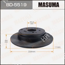 MASUMA Диск тормозной masuma, rear honda pilot 09-14