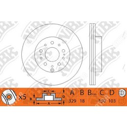 NIBK / v диск тормозной | зад |