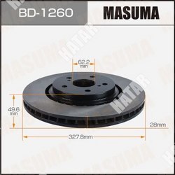 MASUMA Диск тормозной masuma, front lexus