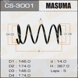 MASUMA Пружина подвески masuma front pajero io/ h76w