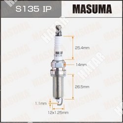 MASUMA Свеча зажигания masuma iridium+platinum silzkar7b11