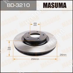 MASUMA Диск тормозной masuma front asx, outlander уп.2