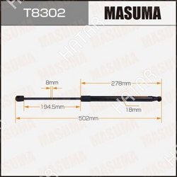 MASUMA Упор газовый багажника masuma, l=502mm 1/40