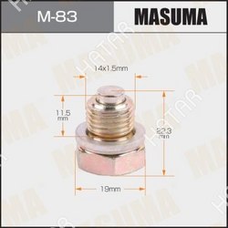 MASUMA Болт маслосливной с магнитом masuma с шайбой vag 14x1.5mm