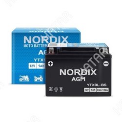 NORDIX Акб для мото nordix agm 9 ач, cca 180a, 150*86*105 1/10