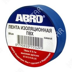 ABRO Изолента abro 19мм*9м, син 1/500