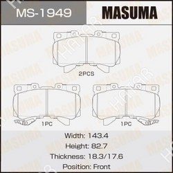 MASUMA Колодки дисковые masuma, pn1543 front 1/12