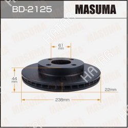 MASUMA Диск тормозной masuma, front nissan note, tiida / e11, c11 05- уп.2