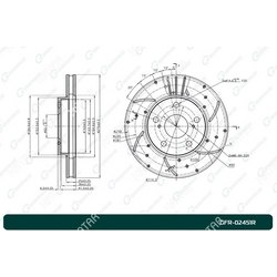 G-BRAKE Диск тормозной перфорированный вентилируемый g-brake правый
