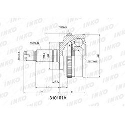 INKO Шрус внешний 2632 abs 50 перед