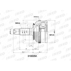 INKO Шрус внешний 2630 abs 50 перед правлев