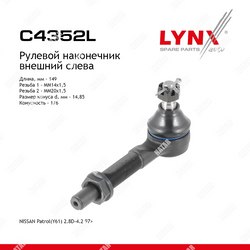 LYNXAUTO Наконечник рулевой тяги перед лев