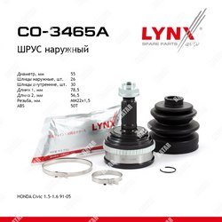 LYNXAUTO Шрус наружный перед правлев