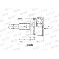 INKO Шрус внешний 3027 abs 48 перед