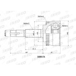 INKO Шрус внешний 25/22 abs 42