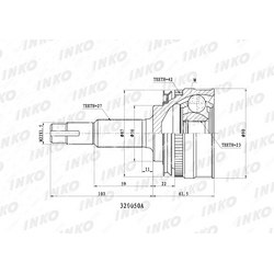 INKO Шрус внешний 2723 abs 42 перед правлев