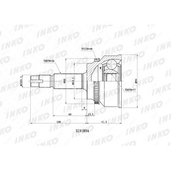 INKO Шрус внешний 2627 abs 48 перед правлев