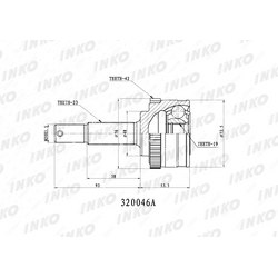 INKO Шрус внешний 2319 abs 42 перед правлев