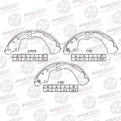 AVANTECH Колодки тормозные барабанные
