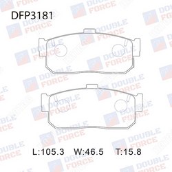 DOUBLE FORCE Колодки тормозные дисковые