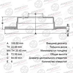 AVANTECH Диск тормозной