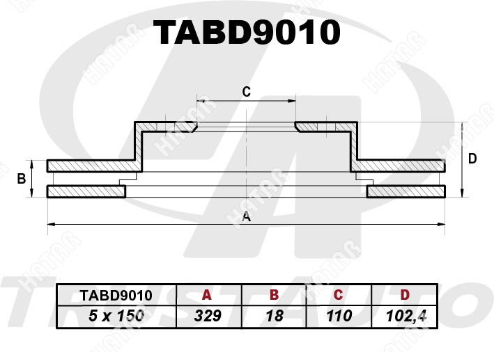 TRUSTAUTO Тормозной диск ta; TABD9010