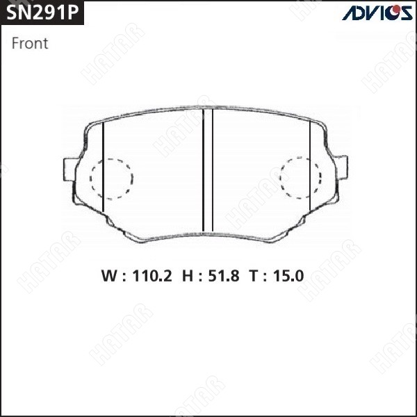 ADVICS Дисковые тормозные колодки SN291P
