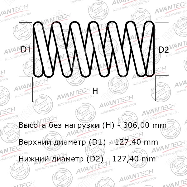 AVANTECH Комплект усиленных пружин подвески HS0145R