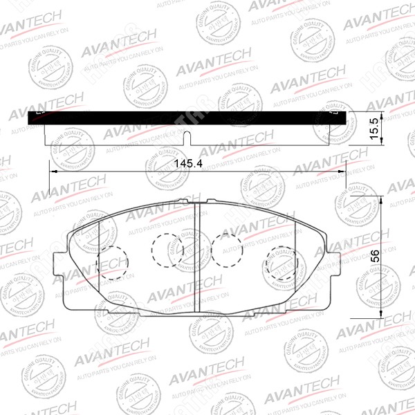 AVANTECH Колодки тормозные дисковые AV844