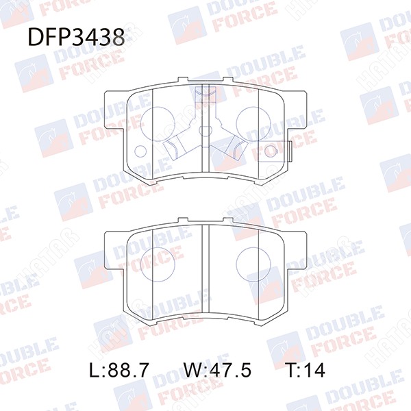 DOUBLE FORCE Колодки тормозные дисковые DFP3438