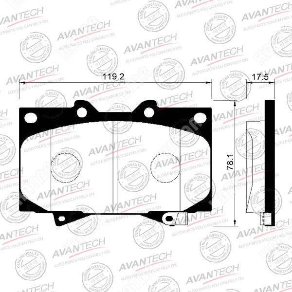 AVANTECH Колодки тормозные дисковые AV251