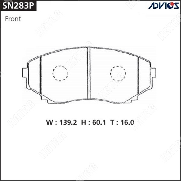 ADVICS Дисковые тормозные колодки SN283P