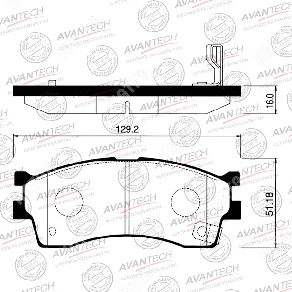 AVANTECH Колодки тормозные дисковые AV076